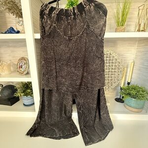 Women's Zenana Black Wide-Leg two piece pant suit